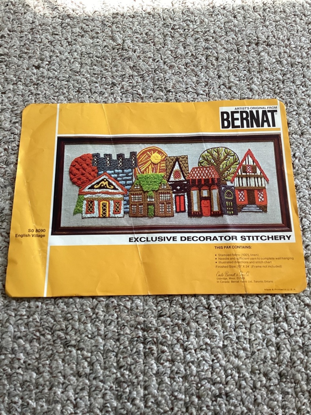 Stitchery Embroidery Kit Linen English Village Bernat